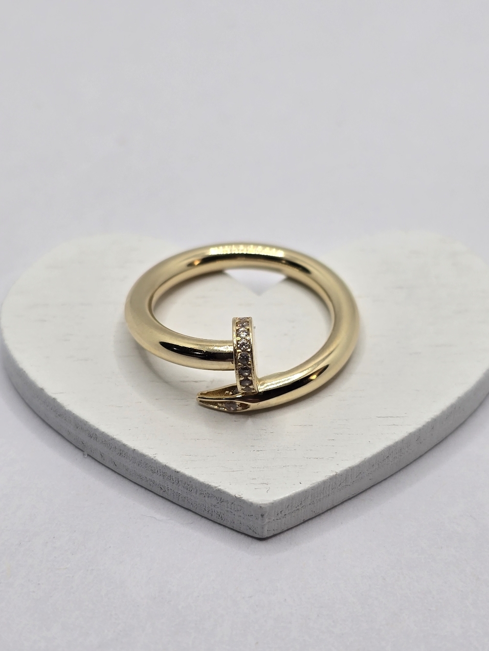 14k Yellow Gold Nail Design Ring Size 5.75